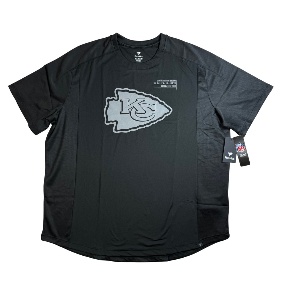 Fanatics Kansas City Chiefs Deceptive Juke Black Performance Shirt 3XL NWT
